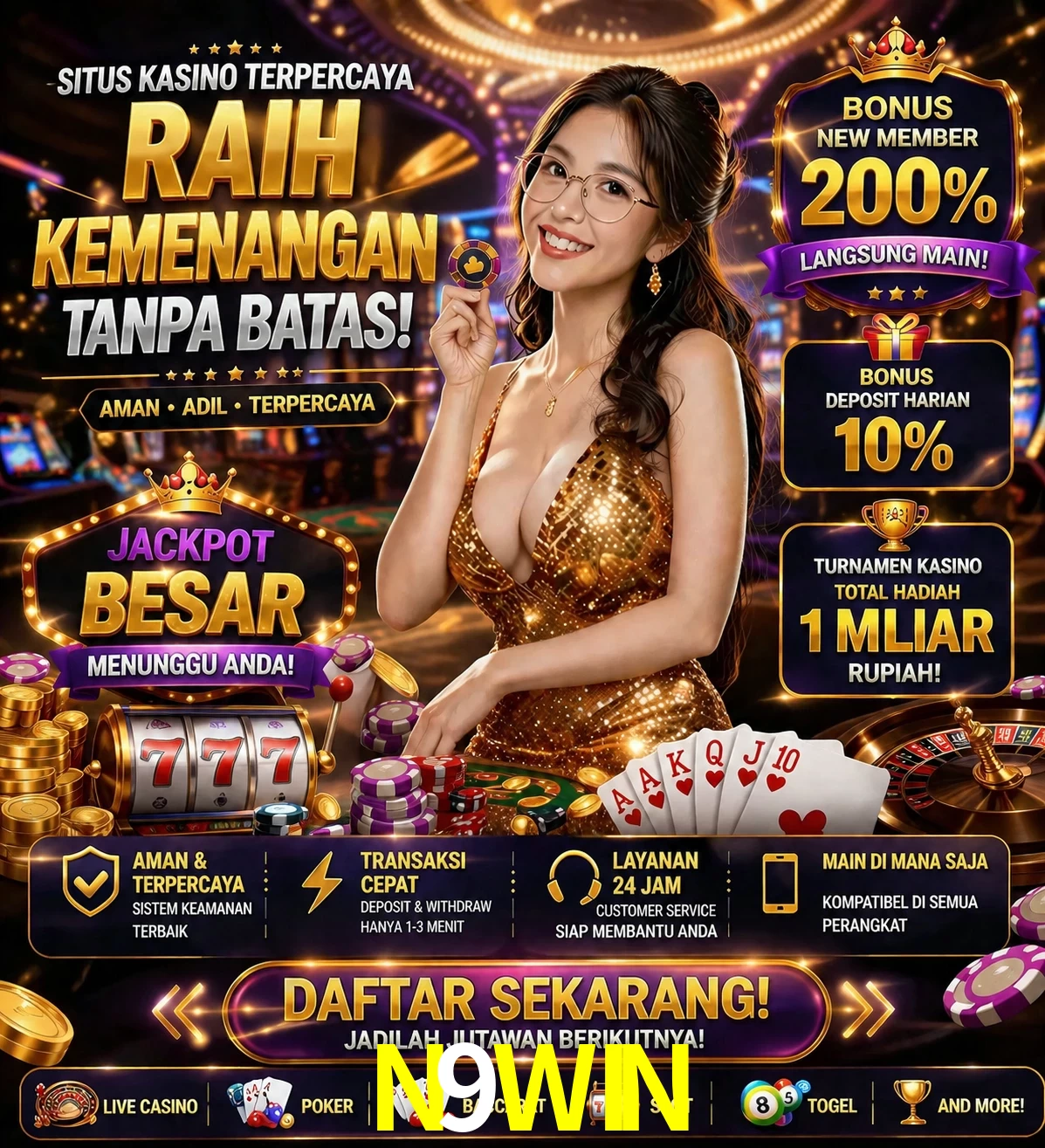 Roleta e blackjack N9WIN